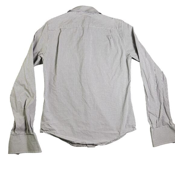 Vintage Y2K Abercrombie Fitch Muscle Button Up Shirt Men's S White Blue Plaid - Picture 2 of 8